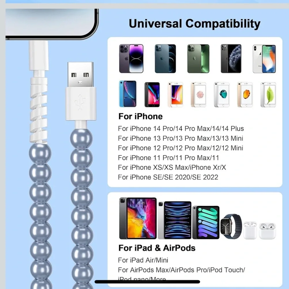 High-Speed Silver/Blue Charging Cable